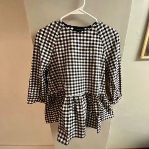 Stunning Victoria Beckham for Target XS Peplum Top Loose Gingham